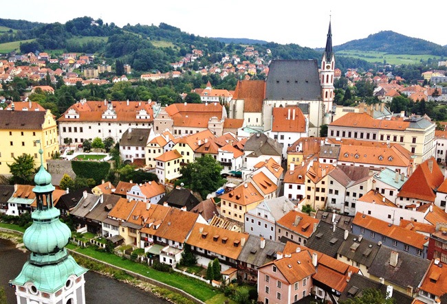 The colorful Czech village on the Trek Travel's Prague to Vienna bike tour.