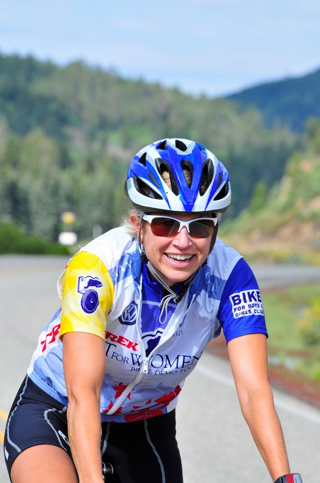 Trek Travel guest Gigi Kelly on a New Mexico bike tour