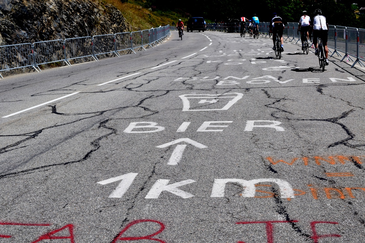 The 21 switchbacks of Alpe d'Huez are the most famous venue in cycling