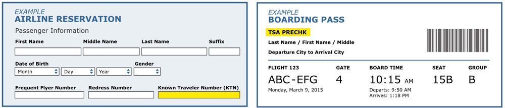 Sample boarding pass for Global Entry Members