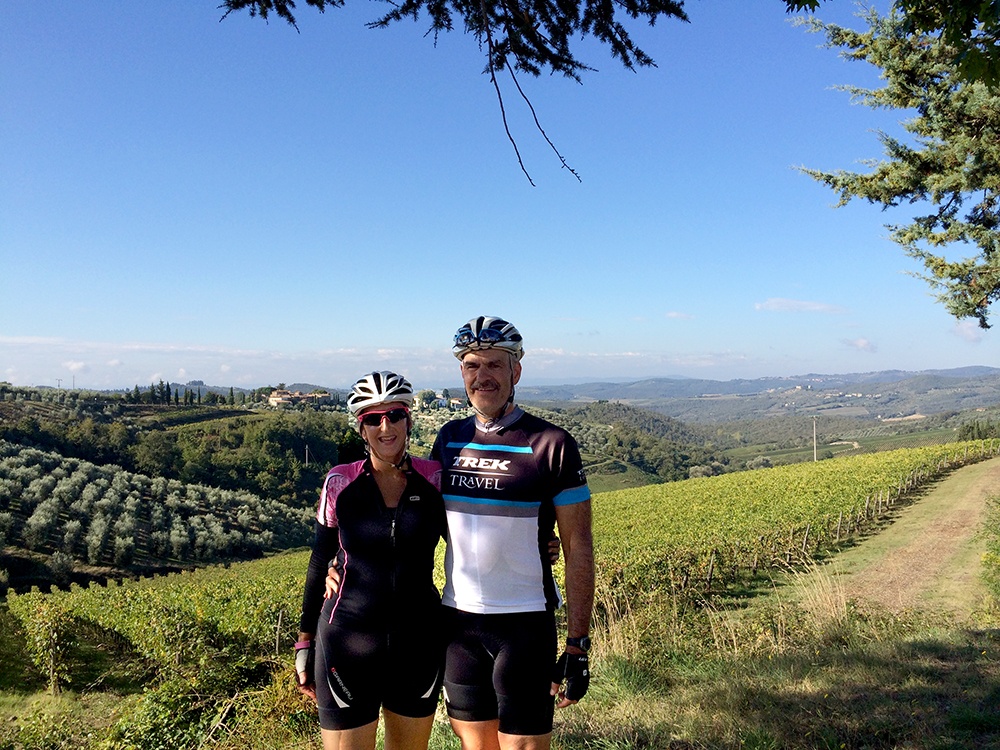 Trek Travel Guests Adam and Deb on a Tuscany Bike Tour