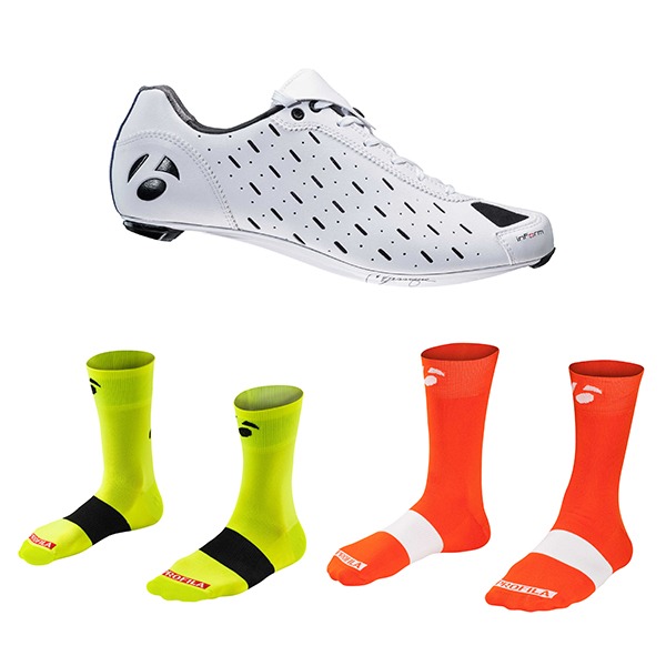 Bontrager Classique cycling shoes and Race 5" socks