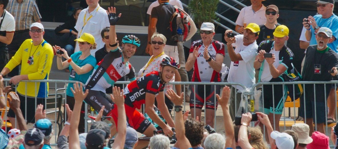 Jens Voigt Waving at the Tour de France