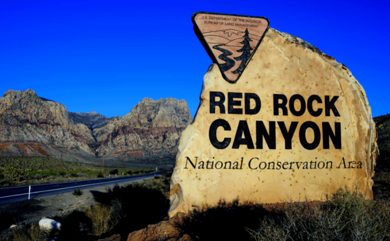 Red Rock Canyon sign in Las Vegas