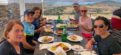 Group lunch in Monsaraz with a view