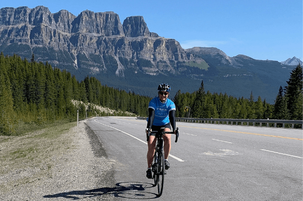Riding on the old Bow Valley Parkway