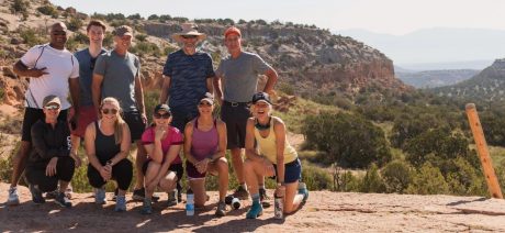 Group hiking in New Mexico
