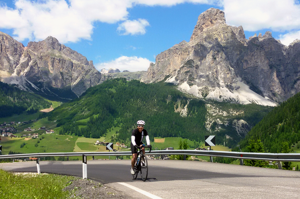 Cyclist climbing on Trek Travel Pro Race Italy Bike Tour