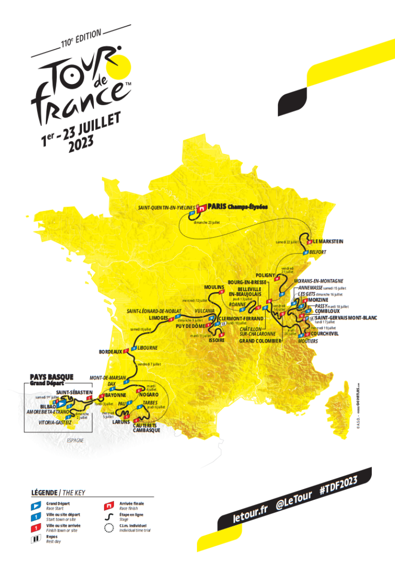 The Tour de France 2023 Route Map
