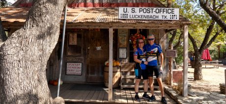 Couple at the Luckenback Texas post office