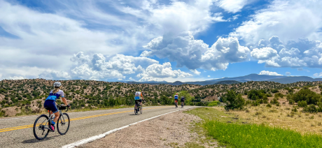 A group of riders biking in New Mexico